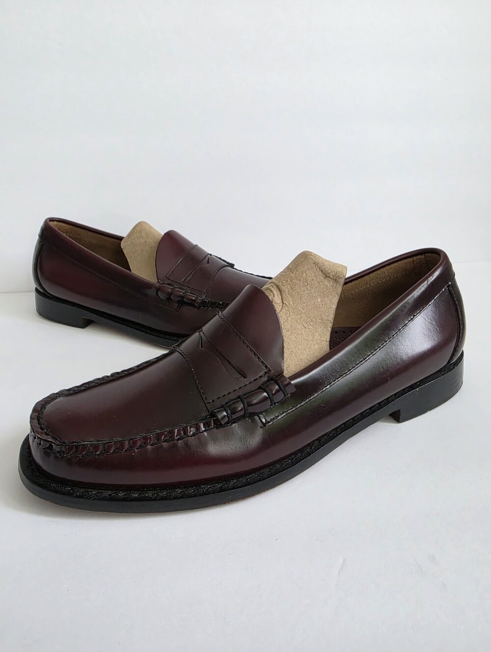 GH Bass Weejuns Classic Larson Leather Penny Loafers Burgundy Mens Sz 9.5 D